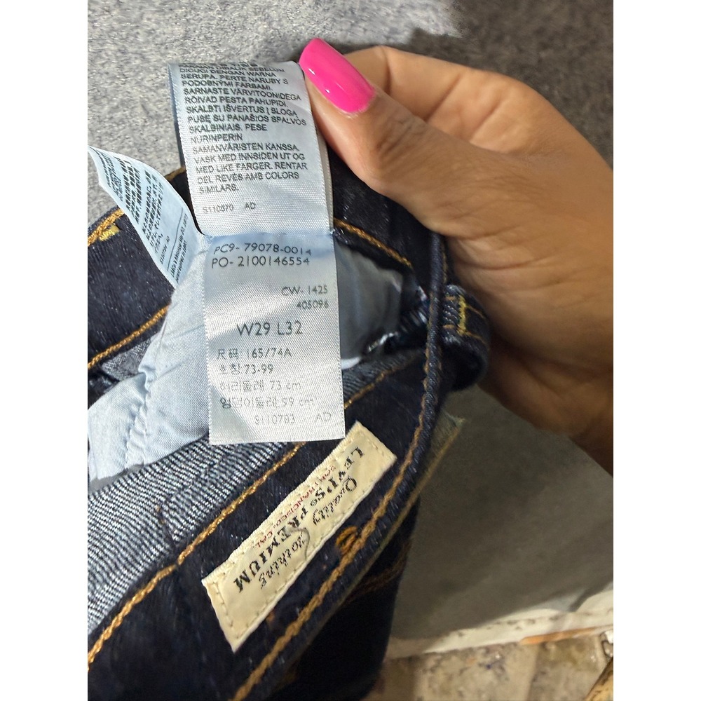 Levis Ribcage Straight Jeans Womens 29 Dark Wash High Rise Button Fly Western - Picture 9 of 10